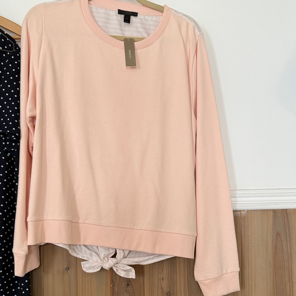 J. Crew Light Pink Long Sleeve Sweatshirt L nwt new